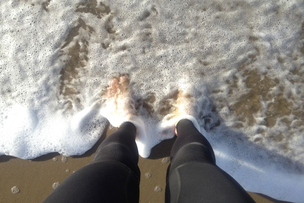 Feet in Surf at Venice Beach