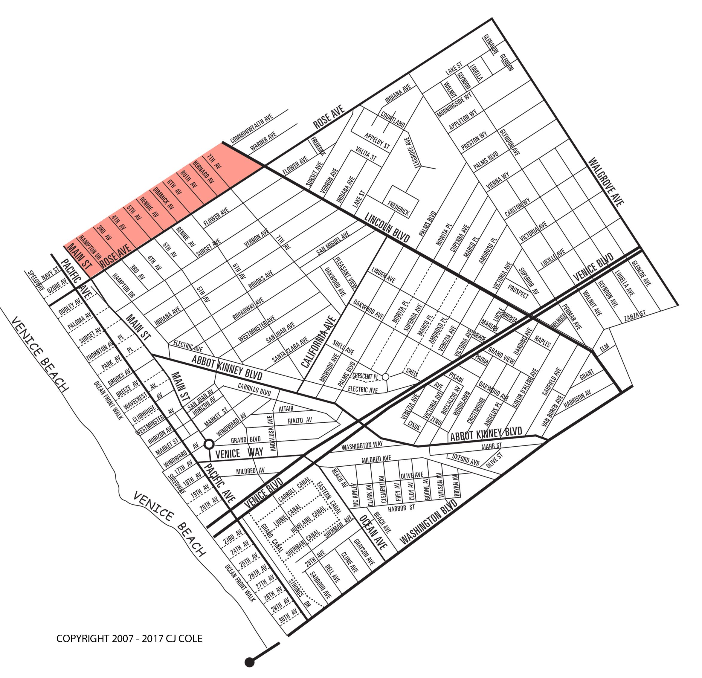 The North of Rose Neighborhood Map